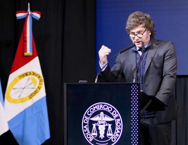 Milei esta tarde en Rosario por el aniversario de la Bolsa de Comercio