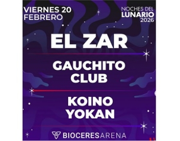 El Zar, Gauchito Club y Koino Yokan encenderán a puro indie las “Noches del Lunario”