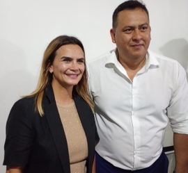 Amalia Granata visitó Funes y estuvo junto a Mario Gigena