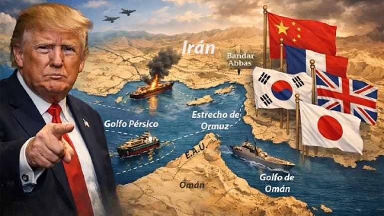 Trump impulsa una coalición militar internacional para proteger el estrecho de Ormuz
